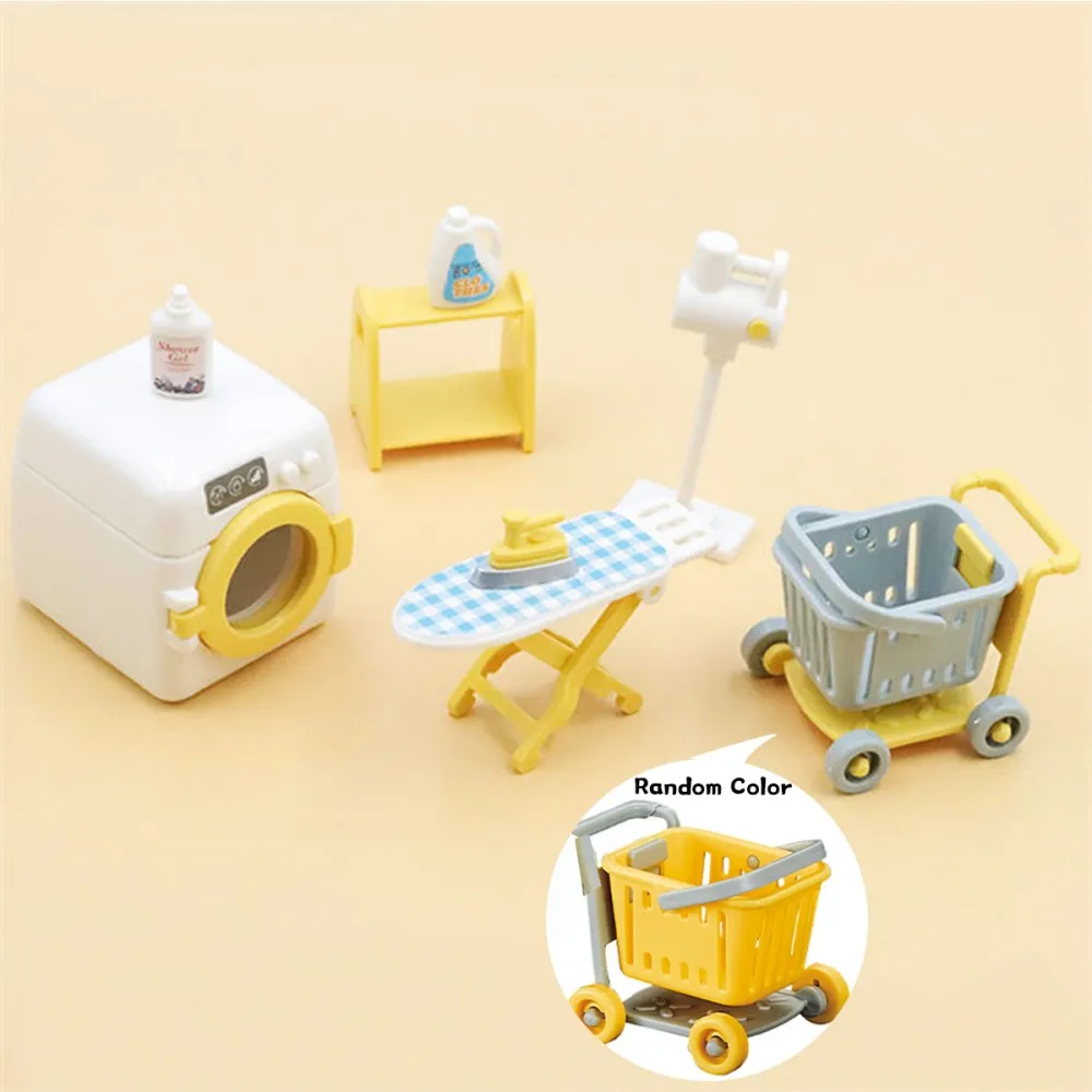 Dollhouse 1:12 Scale Bathroom Kitchen Cabinet Dining Table Sofa Miniature Furiniture Accessories Play House Model Children Gift