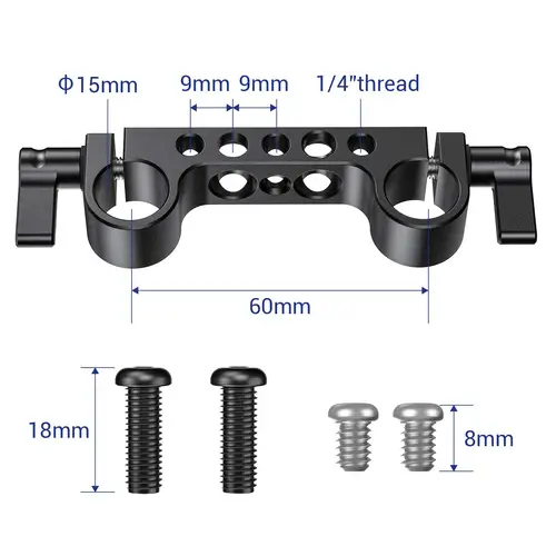Imagen 2 del producto SmallRig-abrazadera de varilla de bloqueo Railblock ligera de 15mm con rosca de 1/4 ""-20 para Sony y otros accesorios de cámara DSLR de 15mm, soporte de hombro, 2 piezas 2061