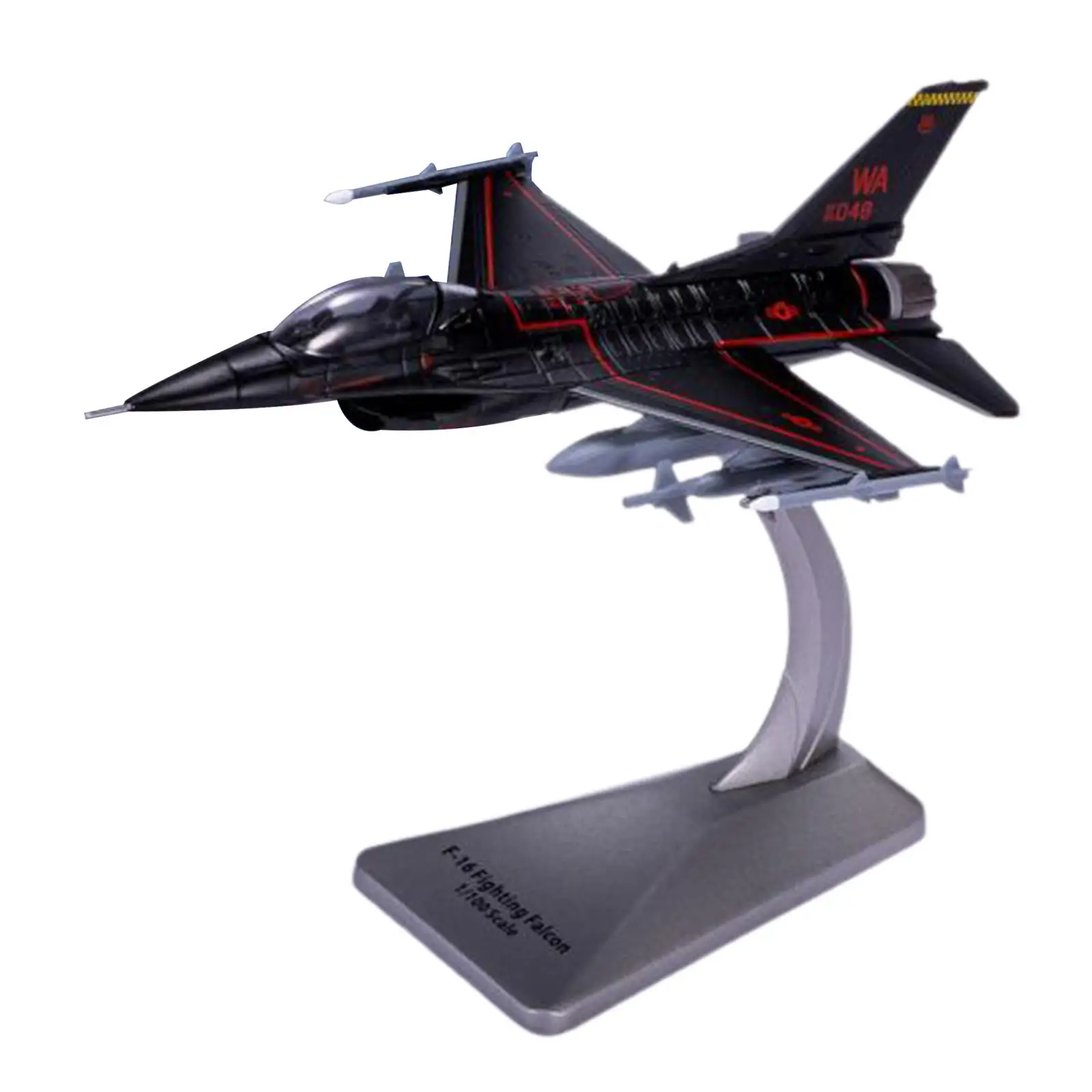 

1/100 F16D Plane Model with Stand Aircraft Plane Model for Table Shelf Gifts