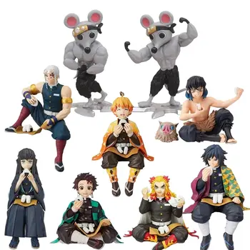 動畫人物鬼滅之刃娃娃伊之助戰士可動人偶模型 Tanjiro Nezuko Zenitsu 雕像玩具 10 最佳銷售 你豆子惡魔圖 - №5