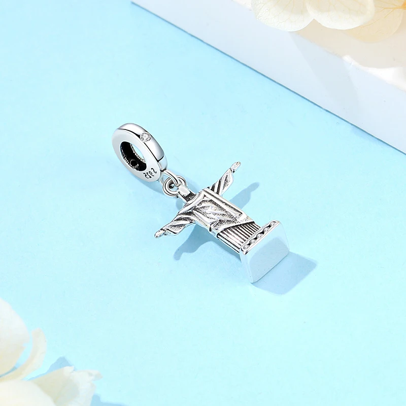 Original 925 Sterling Silver Charms Love Travel London Bus Suitcase Paris Flag Beads Fit Bracelets Necklaces Women DIY Jewelry