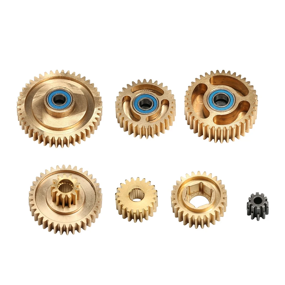

7PCS Motor Gearbox Gear Set for 1/14 Tamiya RC Car Tow Drag Trailer Truck Man Scania Upgrade Parts