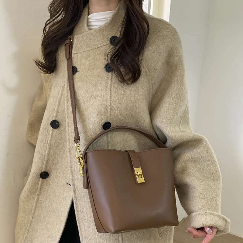 

High Quality Women PU Leather Handbags Bucket Bags Casual Female Shoulder Messenger Bags Fashion Ladies Crossbody Bags for Women