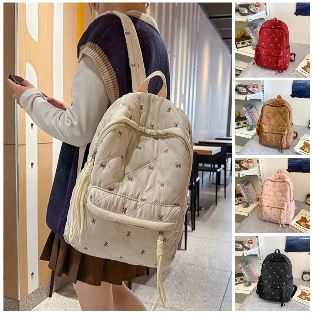 Nuovo zaino scolastico per bambini di grande capacità Zaino leggero per studenti con fiocco Borsa per laptop Forniture per l'apprendimento