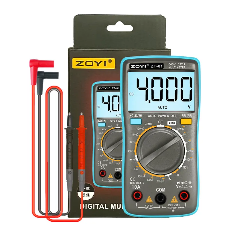 ZOYI ZT-81 Mini Digital Multimeter, High-Precision Auto-Ranging Smart Anti-Burn, Multifunctional Meter for Electrician Repair view 6