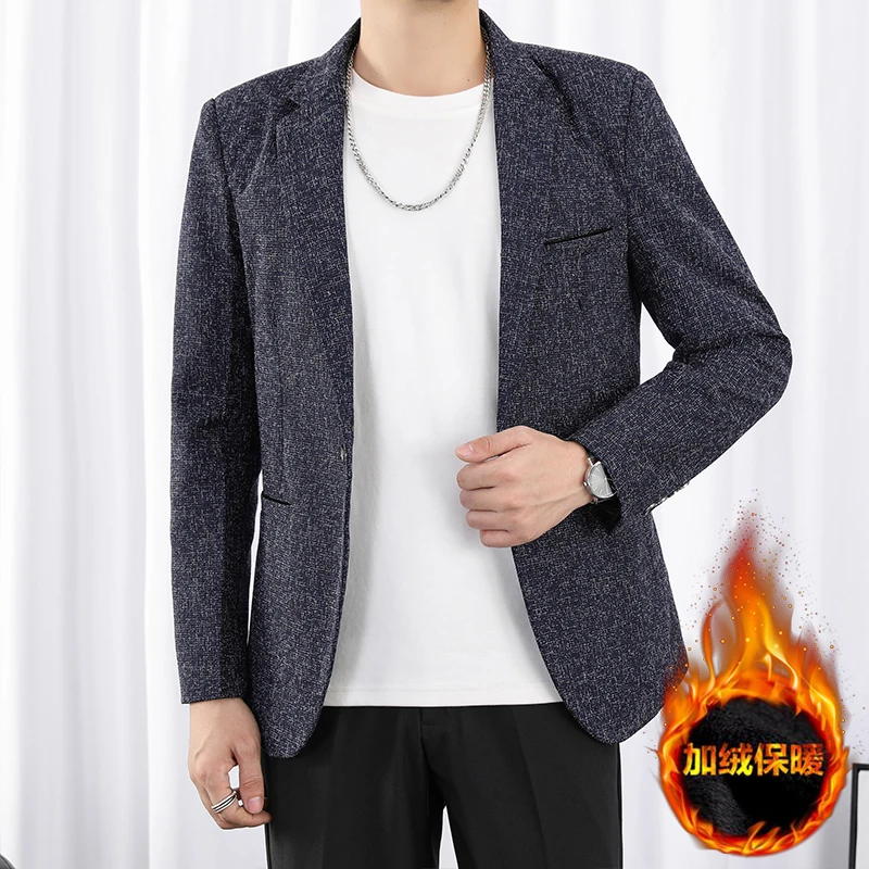 

Handsome Formal Men Blazer Casual Business Black Slim Fit Blazers Men Suits Striped Mens Blazer Jacket Clothing Thin and Thick