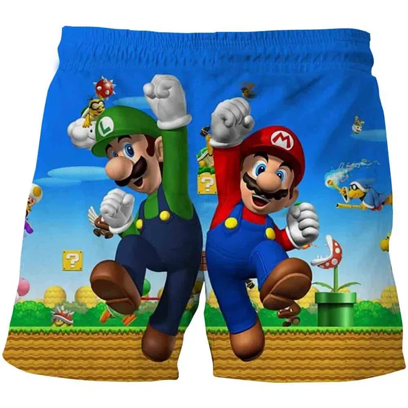 Super Mario Bros spodenki chłopięce niezbędne szorty na lato dziecięce sportowe krótkie spodnie Cartoon Sportswear Jogger oddychające spodnie plażowe