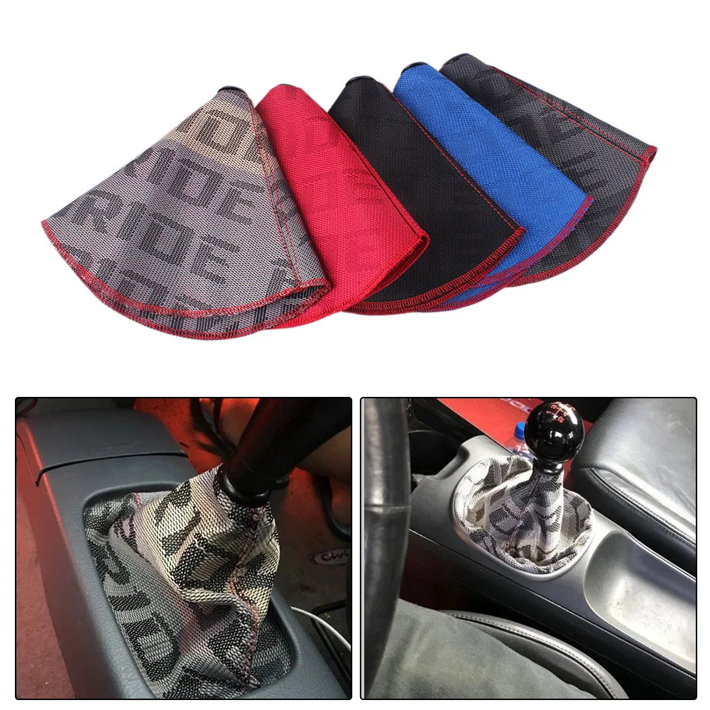 Bride High Quality Hyper Fabric Shifter Boot Racing Shift Knob Cover Collars for Universal Car With Red Stitching