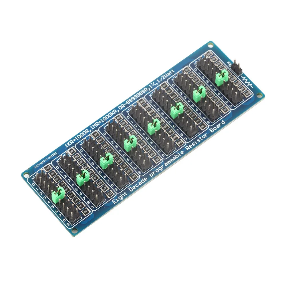 0.1R - 9999999R Programmable Resistor Board 8 Section 1/2 W Slide Resistor Board Adjustable 0.1R Accuracy Resistance Module