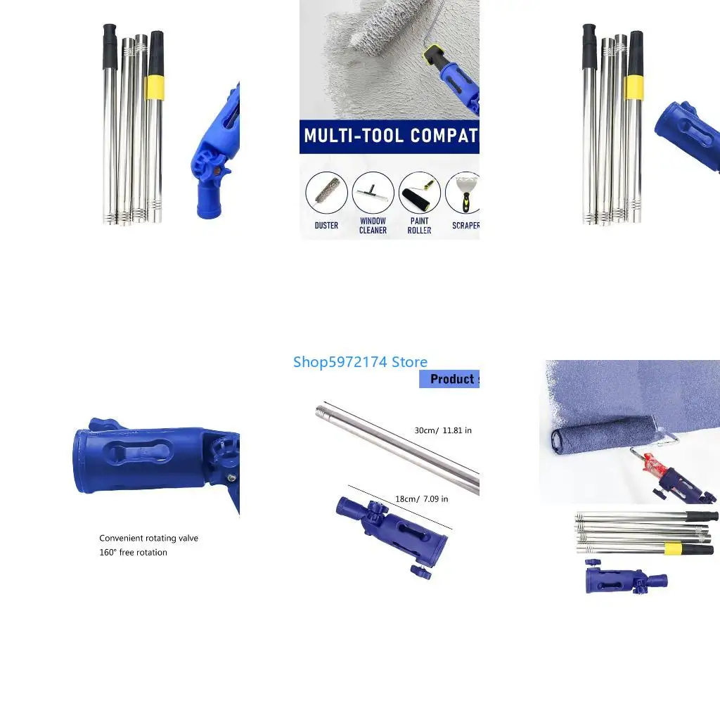 Y3NB Multiple Painting Tool Paint Brush Extender For Wall And Ceiling Extendable Brush Holder Reduces Arm Fatigue