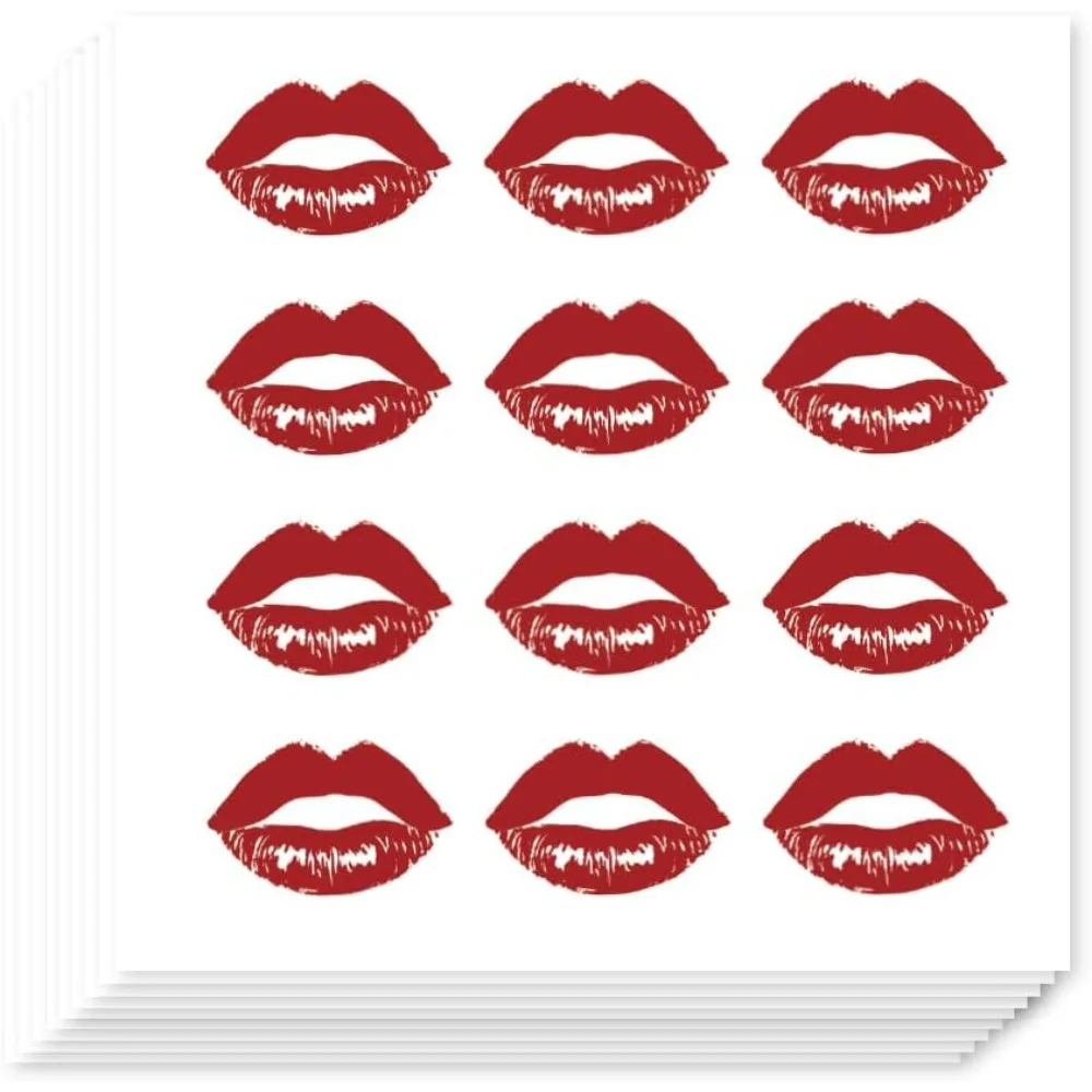 240 Uds pegatinas de lápiz labial 18x24mm pegatina de beso pegatinas autoadhesivas papel autoadhesivo pegatina decorativa labios rojos