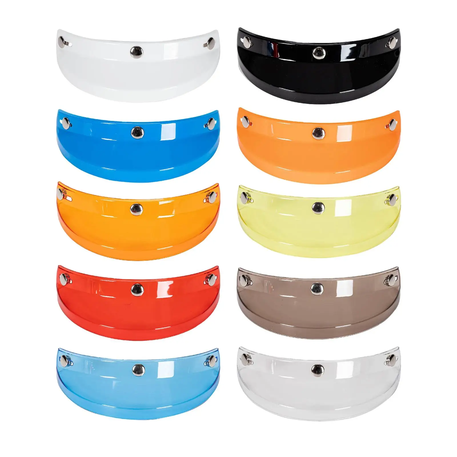 

Retro Helmet Visor, 3 Snap for 3/4 Helmets Accessories Parts Direct Replaces