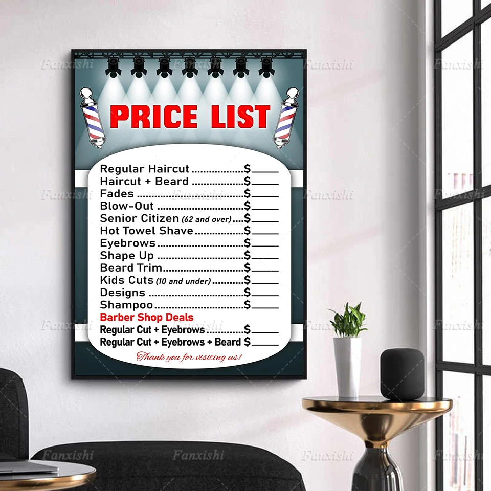 

Hd Prints Pictures Home Decor Barber Shop Price List Canvas Paintings Modular Nordic Poster For Barber Shop Wall Art