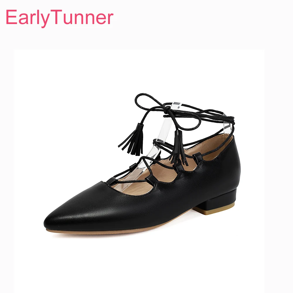 

Удобные женские туфли-лодочки на шнуровке с низким каблуком 2,5 см, повседневная обувь больших размеров (12, 45)