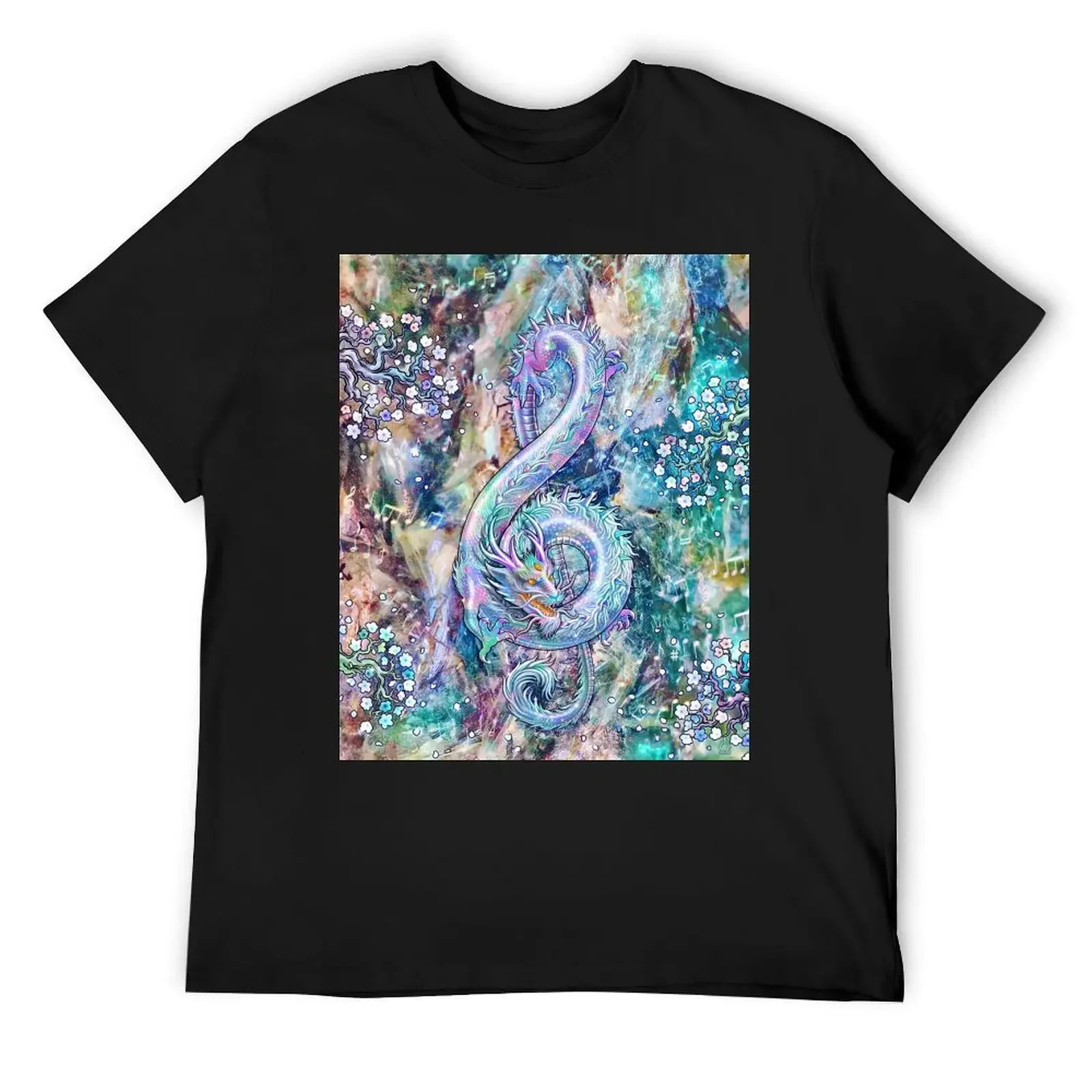 Treble Clef - Music Dragon - Opal T-Shirt anime figures custom t shirt shirts men