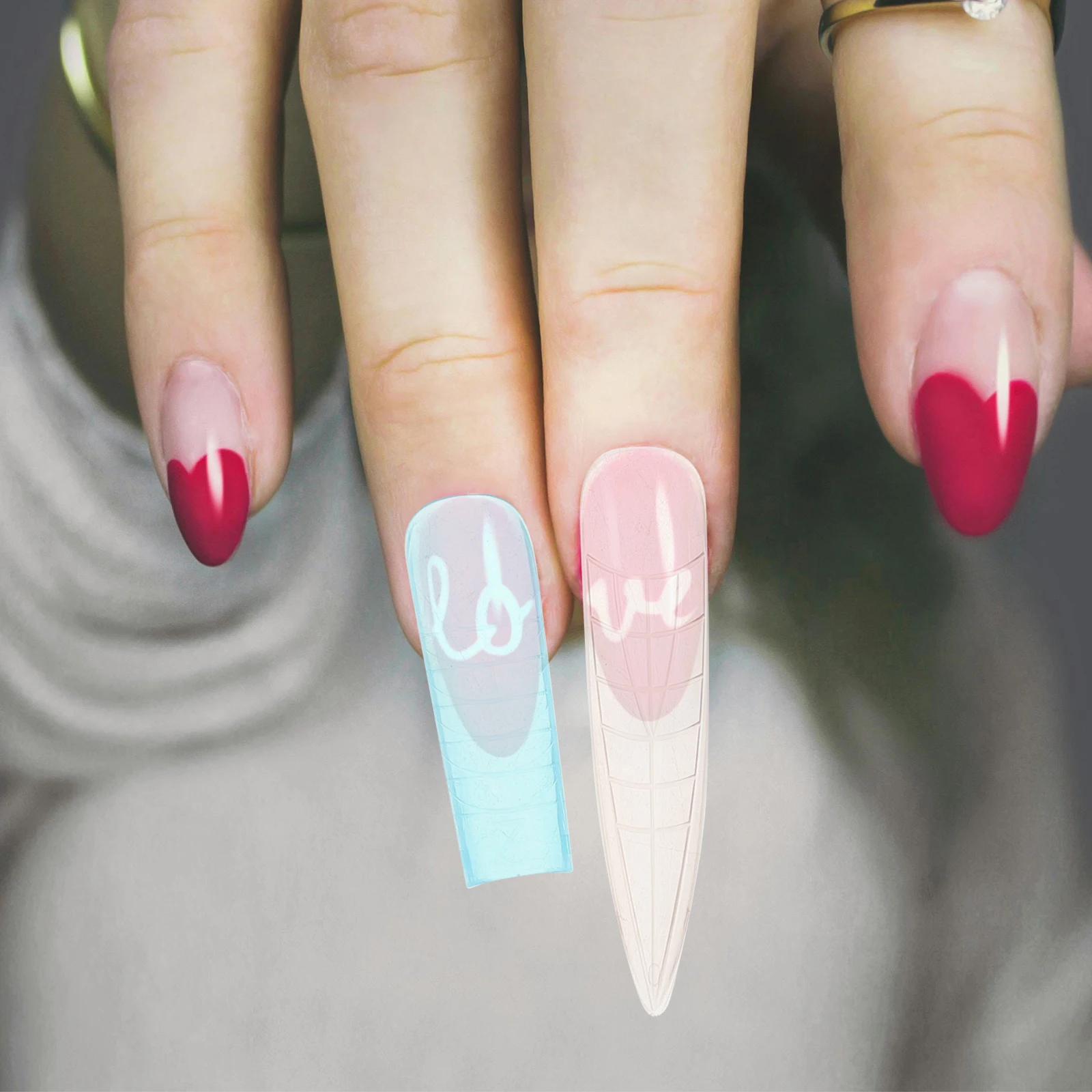 

144pcs Nails Extension Tips Fake Square Coffin Shaped Preshaped Artificial Fingernails For Home Diy Manicure Full Cover Curved