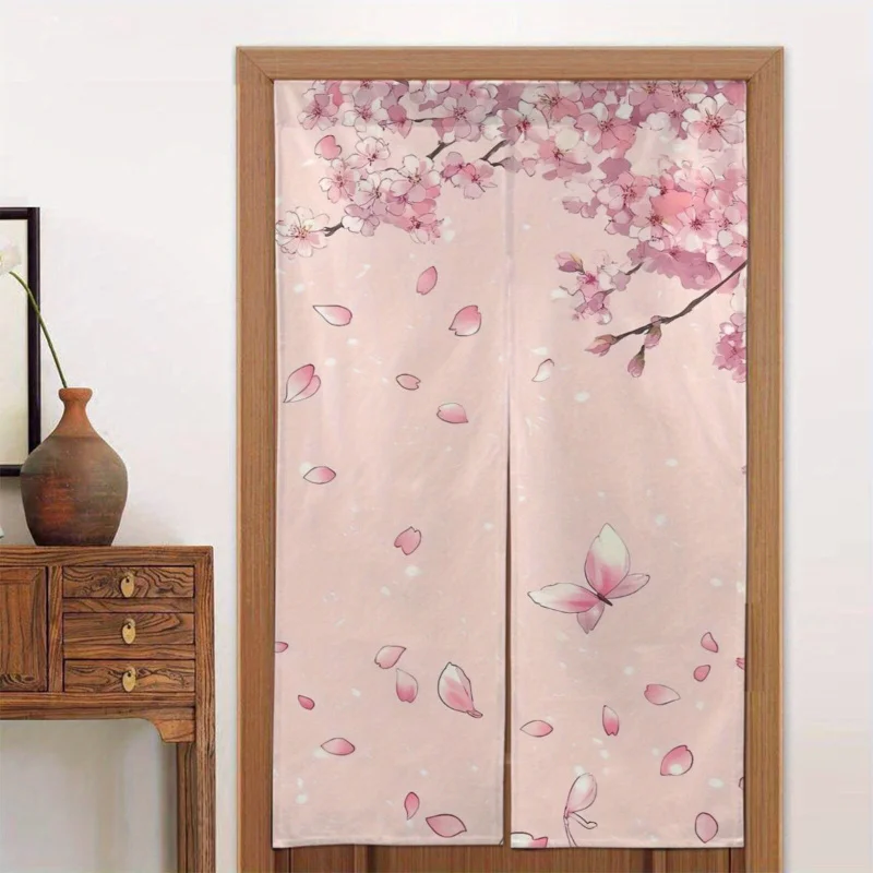 VIKAMA - Biombo Decorativo para el Hogar con Diseño de Flores de Cerezo Japonés, Color Rosa Elegante, para Baño, Dormitorio, Sala de Estar