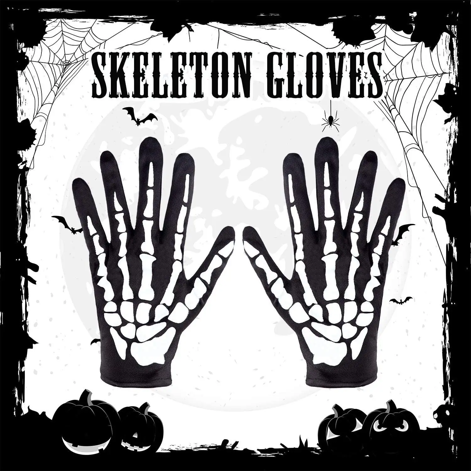 

YSUN-2 пары перчаток со скелетом на Хэллоуин с рукавами-скелетом, перчатки со скелетом и длинными рукавами для детей и взрослых