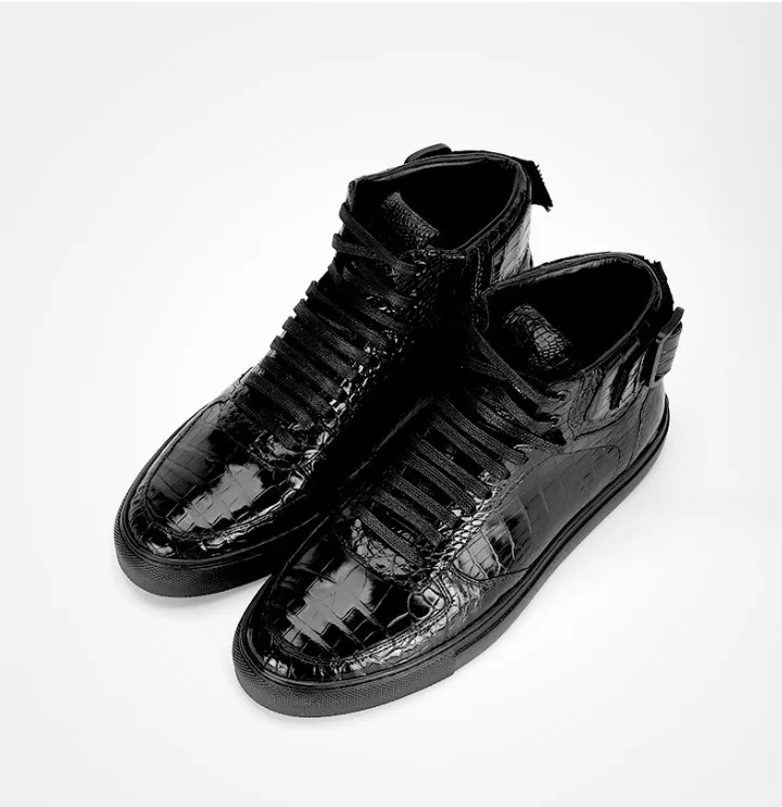 Genuine crocodile skin men's Sneaker shoe with cow skin lining fashion Alligator leather men derbies shoe