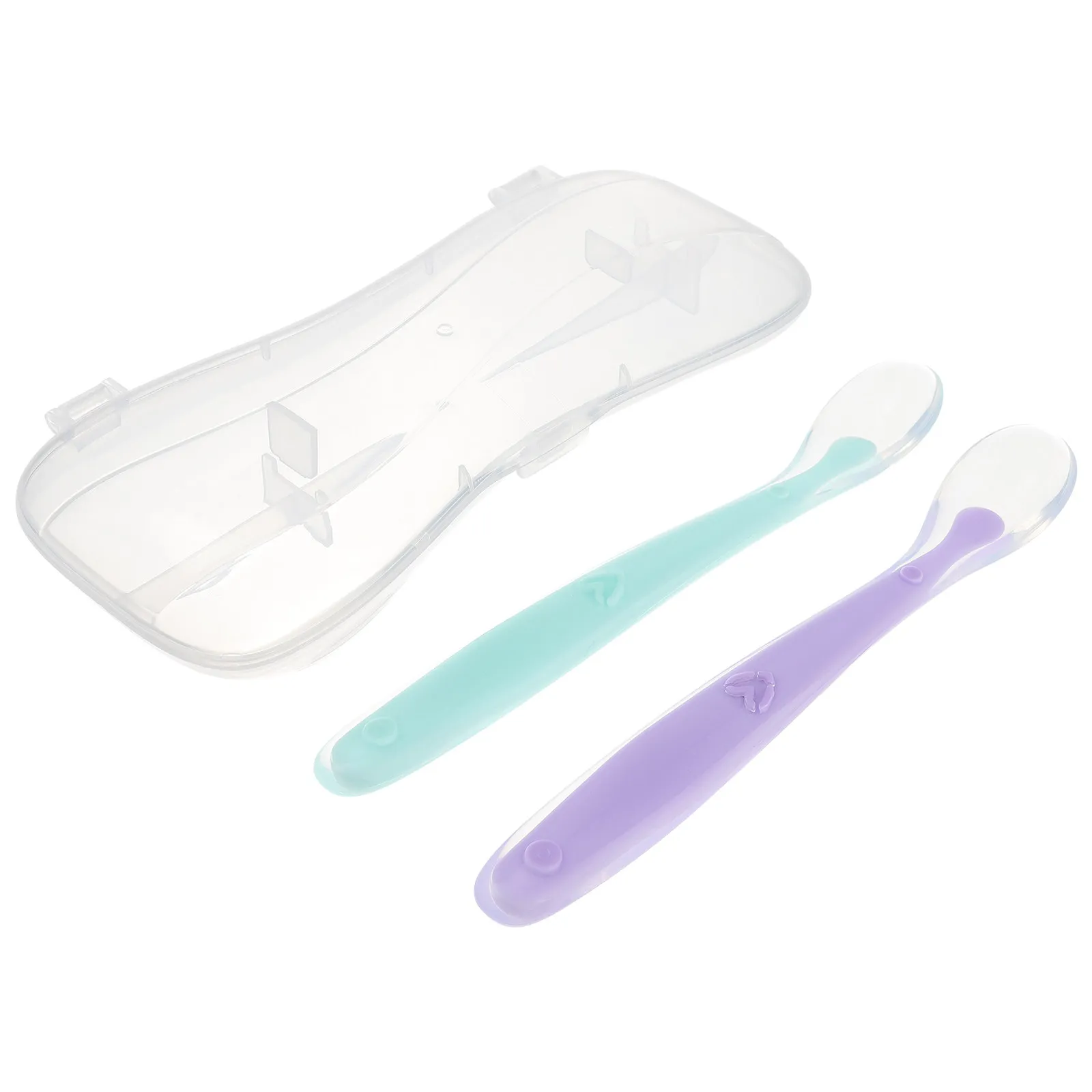 

2 Pcs Baby Spoons Infant Feeding Silicone Utensil Safety Utensils Food Tableware
