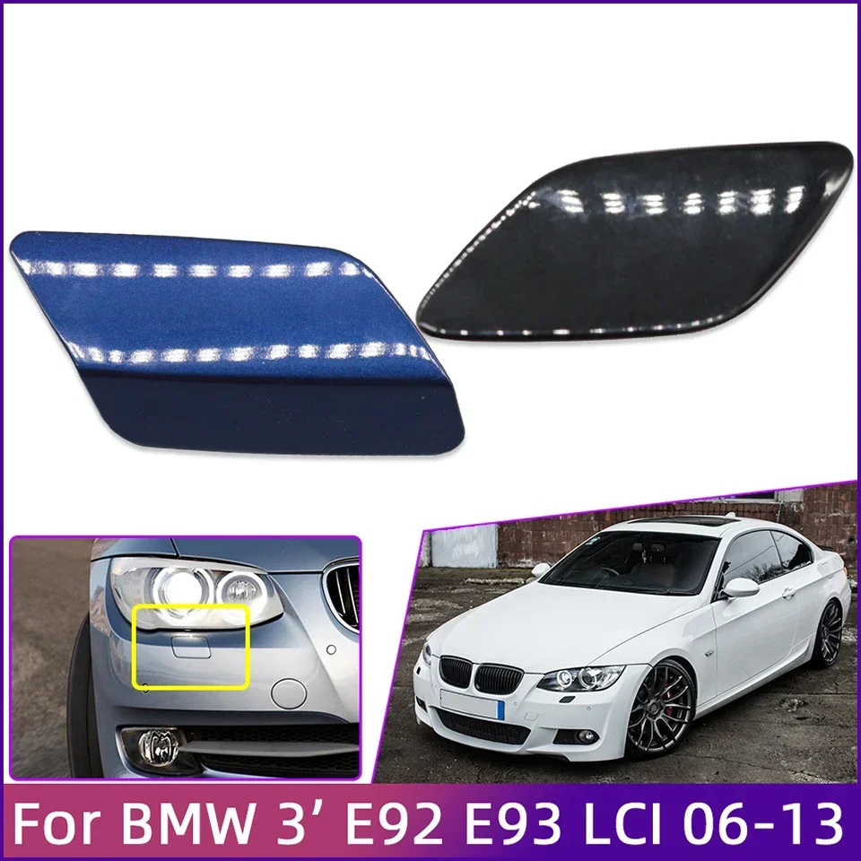 Para bmw farol lavadora bocal capa para e92 e93 lci 320 325 330 335 m coupe conversível 2006-2013 pintado arruela jato capa