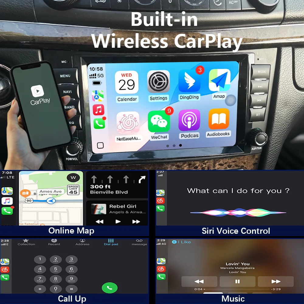 CHSTEK Car Radio Stereo Carplay For Mercedes Benz E200 G/CLS/E-Class W211 W463 W219 E500 Android Auto Navigation Bluetooth WIFI view 2