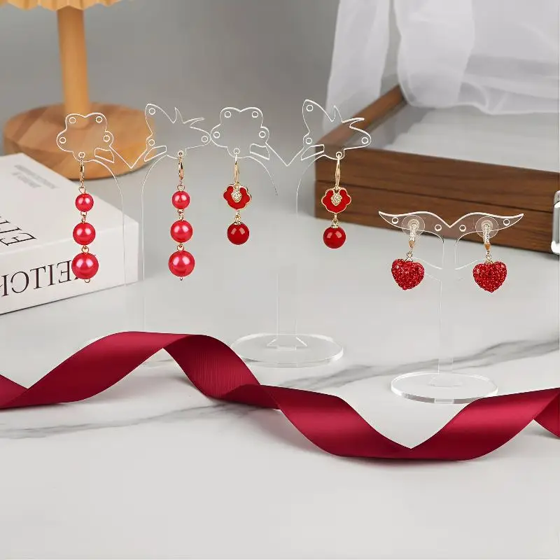 3-teiliges Set Transparenter Acryl-Ohrringständer - Durchsichtiger Ohrstecker- und Ohrring-Präsentationsständer, Schmuck-Organizer und Ausstellungshalter – Detail 4