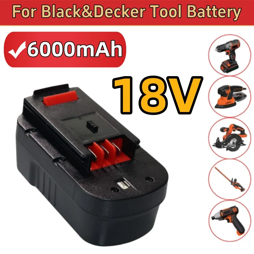 For Black&Decker 18V 6000mAh Rechargeable Electric Tools Battery,Strong power and long-lasting endurance