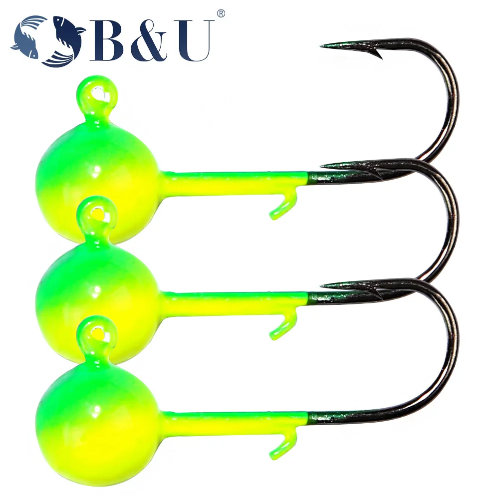 

B&U Crank Jig Head Hook 2g 3.5g 5g 7g Fishing Hook Lead Head Jig Lure Hard Bait Soft Worm Jig Hook For Soft Worm Fishing
