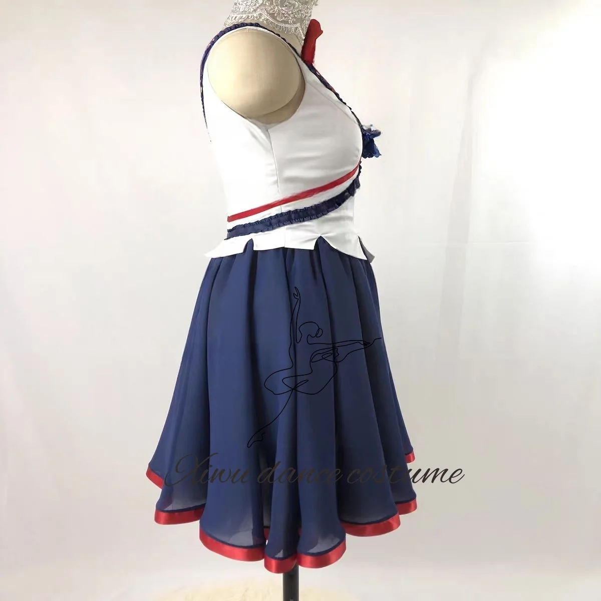パリ・フレイム・ガールズ・バリエーションズ バレエ公演用ロングドレス プロ仕様 カスタムメイド 子供・大人用 ブルー