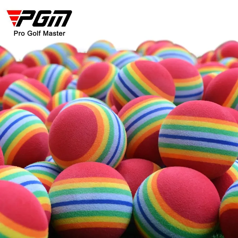 PGM 20pcs Golf Swing Training Foam Balls Indoor Practice Rainbow Sponge Balls Flexible Soft Golf Practice Ball Training Q007