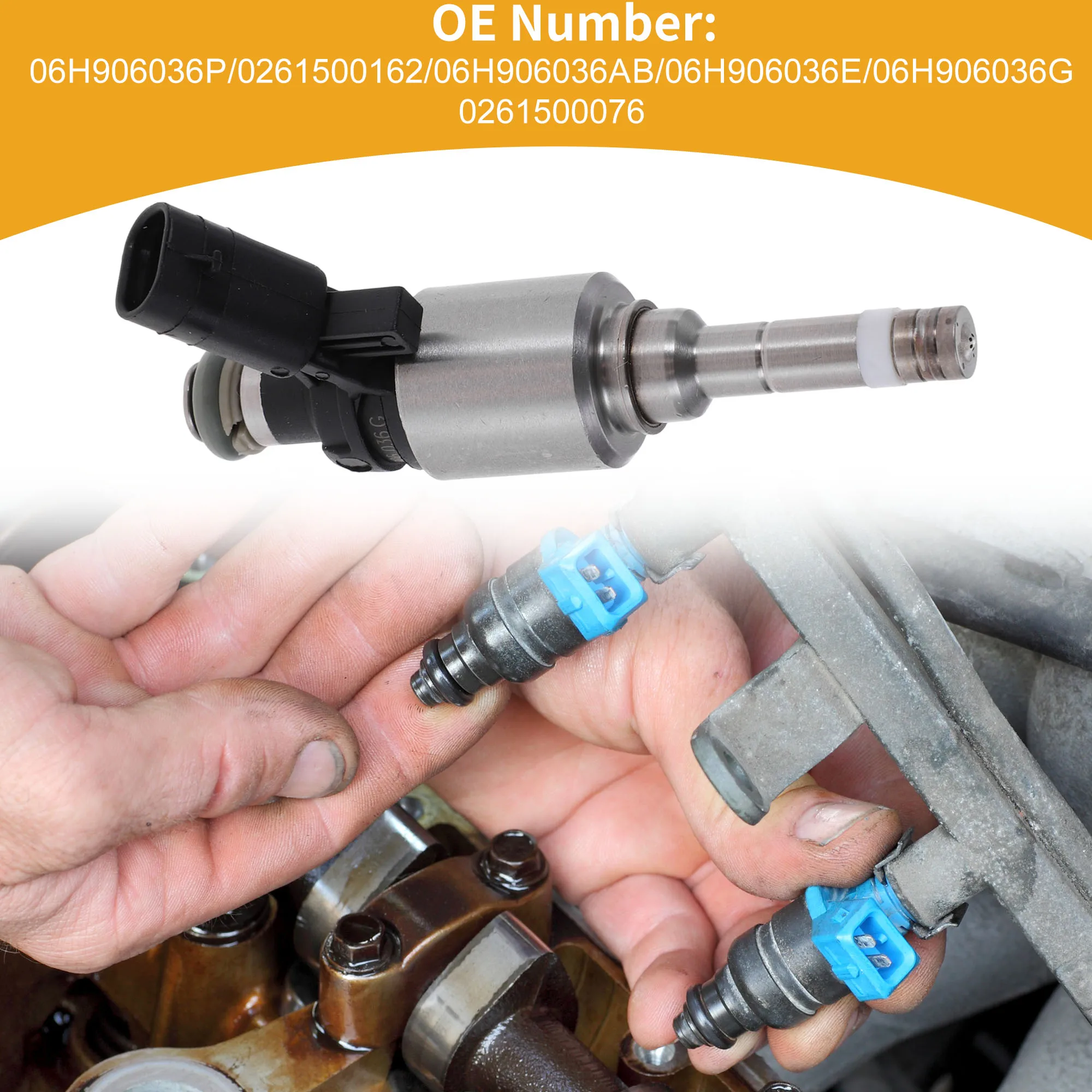 หัวฉีดน้ำมันเชื้อเพลิง UXCELL 1 ชิ้น รุ่น No.06H906036P สำหรับรถยนต์ Volkswagen BEETLE ปี 12-13 หัวฉีดน้ำมันเครื่องยนต์