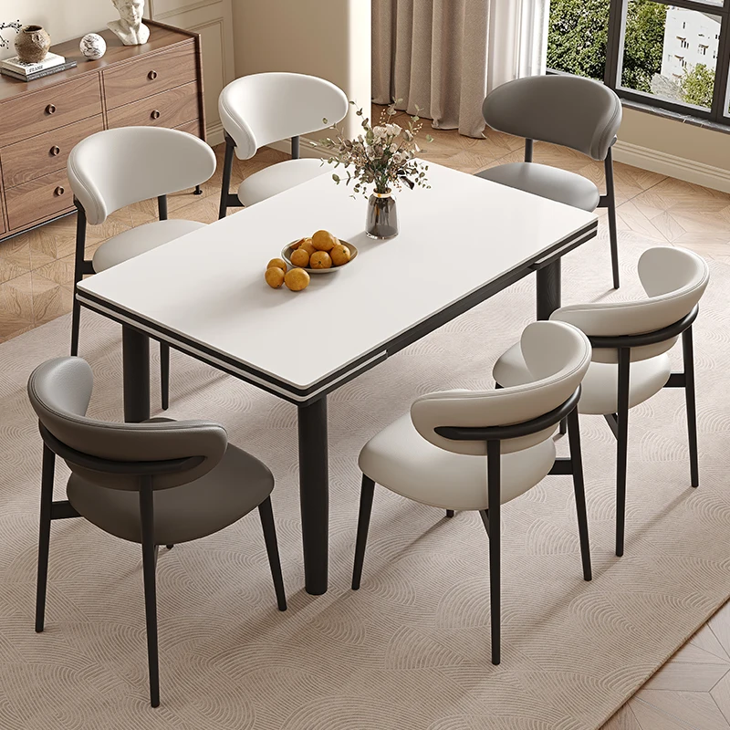 

Расширяемый водонепроницаемый обеденный стол, белый скандинавский кухонный роскошный обеденный стол, минималистичные ножки, Muebles De Cocina, мебель для дома