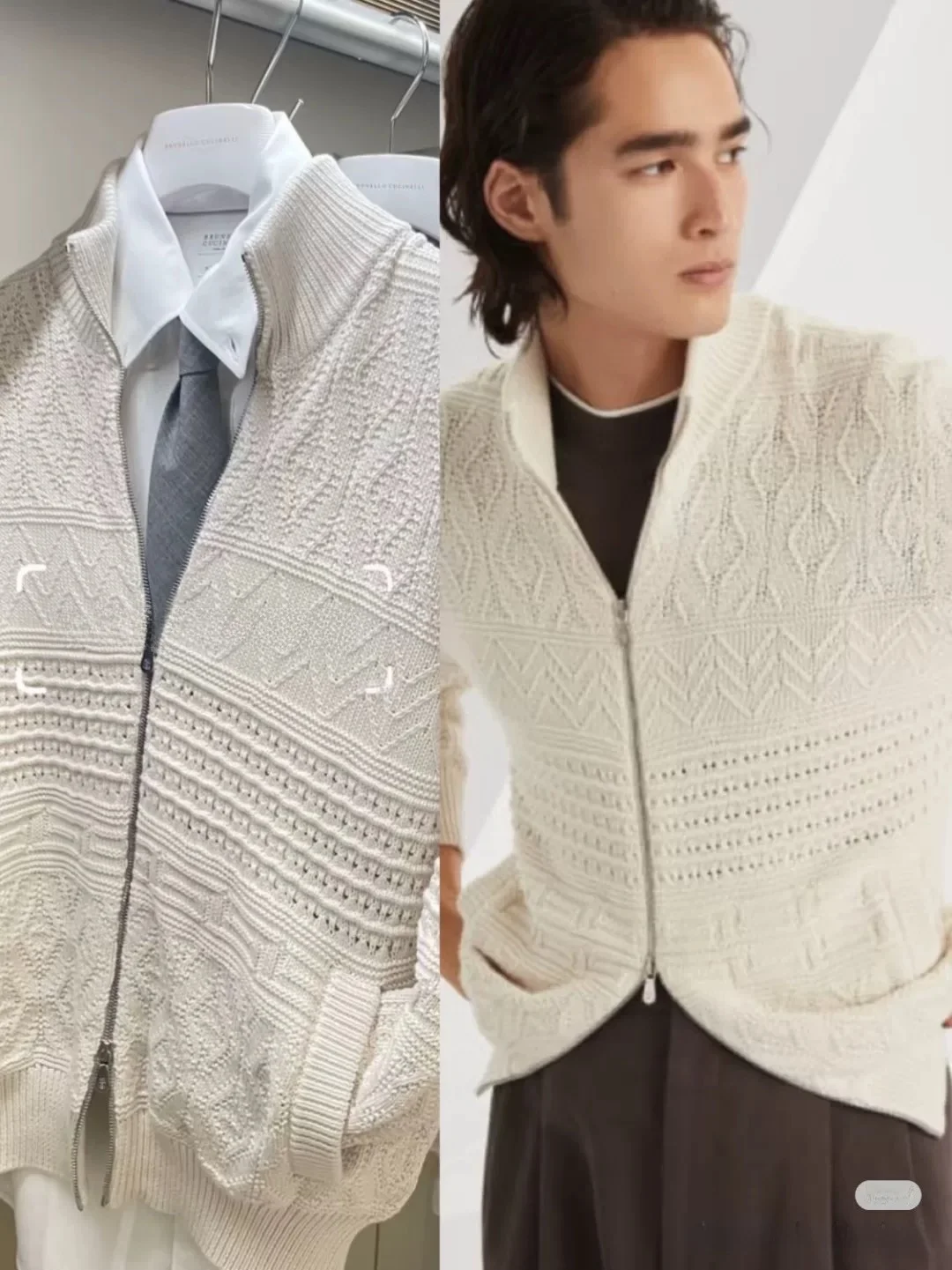 

New Wealthy Men's Knitted Wool Blend Zipper Sle Stand Collar Sweater Coat Autumn Winter New Arrival Lightweight Luxury Men'...