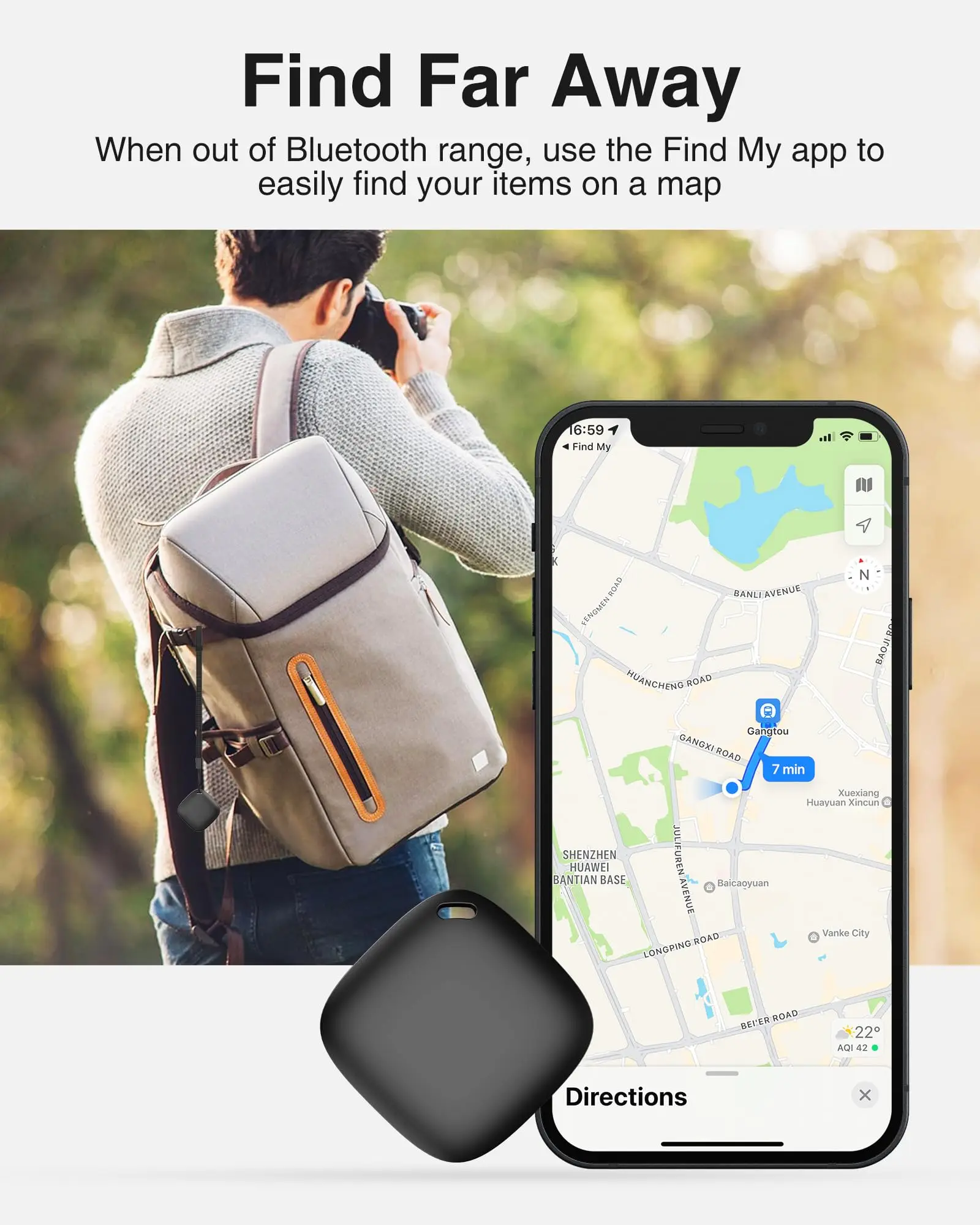 Bluetooth GPS-трекер для замены Air Tag через Apple Find My to Locate Bag Bottle Card Wallet Bike Keys Finder MFI Smart ITag