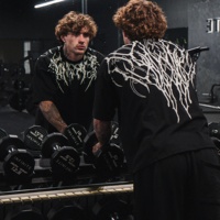 Unisex T shirt Men Women Dark Oversized Cotton Tee Skull Print Workout Gym Top Streetwear Fitness Clothing Alternative Fashion