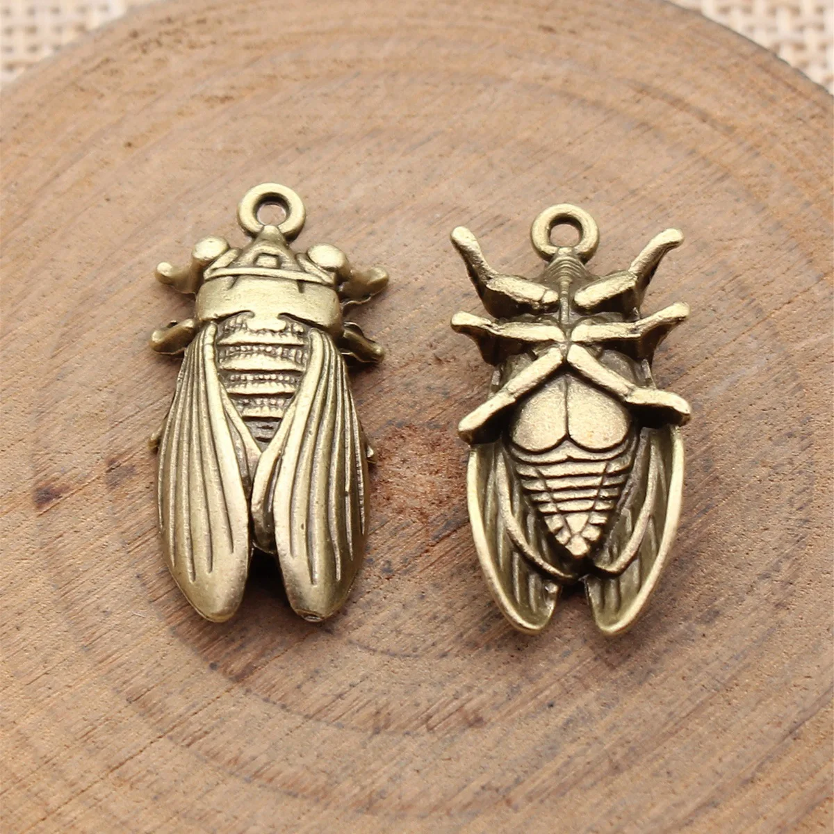 5pcs 25x12x6mm Antique Silver Color Antique Gold Color Antique Bronze Color Insect Cicada Charms Jewelry Making Accessories