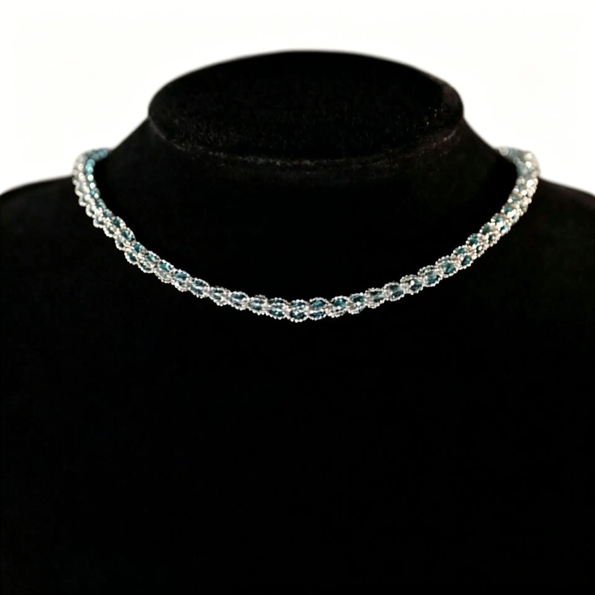 AETEEY S925 Sterling Silver Thick 18K Gold Plated Lace Crystal Mesh Pocket Necklace Light Luxury Women Clavicle Jewelry