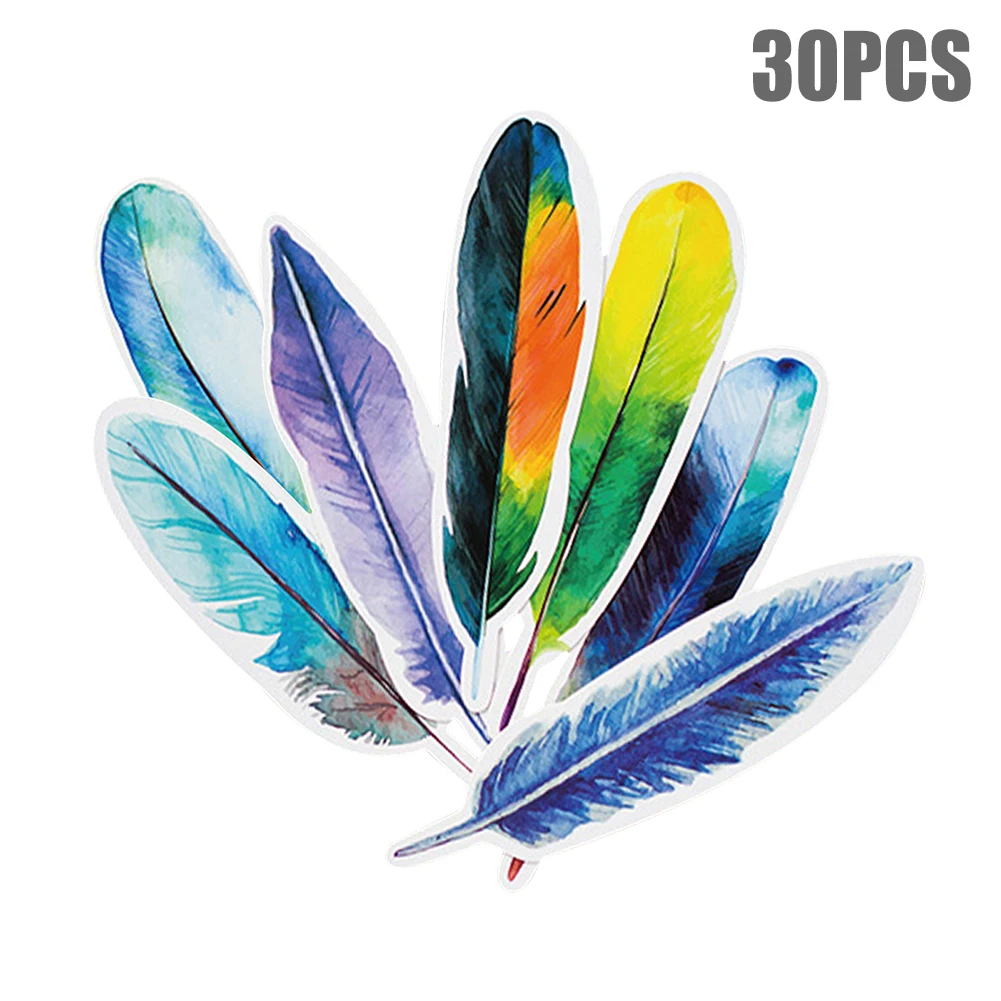 30pcs Students Office Accessories Card Decor Cute Realistic Portable Feather Paper Bookmarks School Supplies Gift Universal