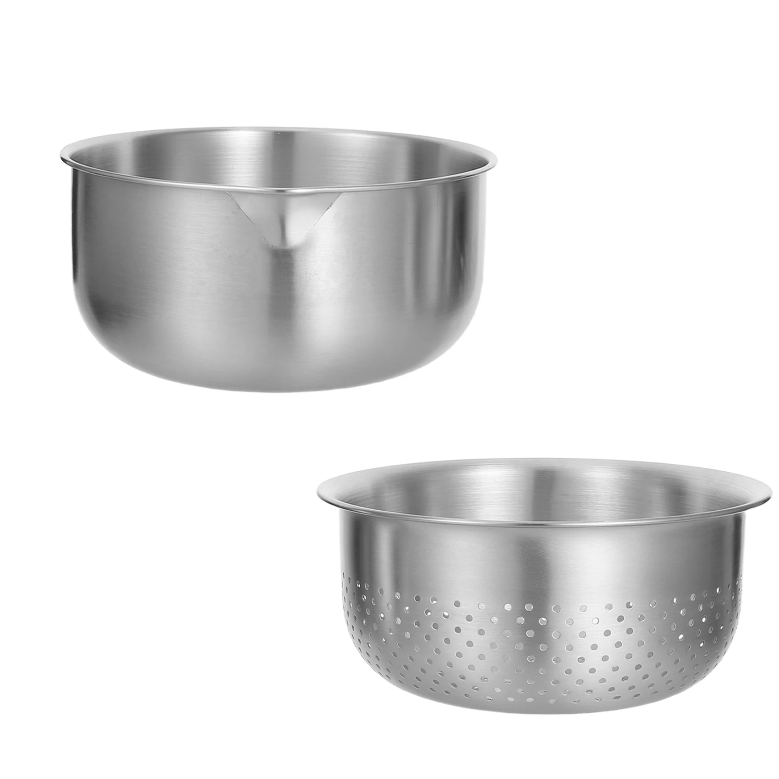 

1 set Stainless Steel Drain Basket Large Capacity Pasta Washer Bowl Fruit Strainer Colander Kitchen Food Strainer Basket