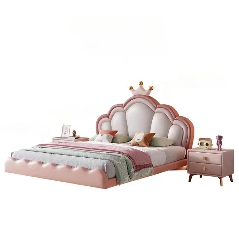 Modern Girls Childrens Bed Luxury Pretty Pink Comferter Bed Princess Loft Camas De Dormitorio Furniture Home