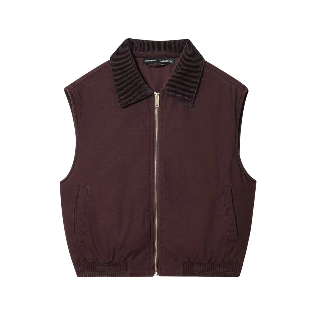 

Women's Casual Corduroy Vest Versatile Solid Color Zipper Collar New Arrival 2025 Wear Versatile Zippered Vest