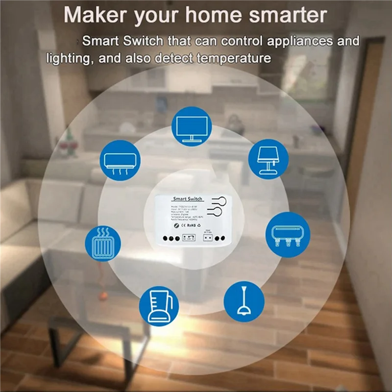 

ELECT-4Pc Tuya умный переключатель Zigbee с датчиком температуры пассивное сухое контактное реле Zigbee работает с домашним помощником AC85-250V