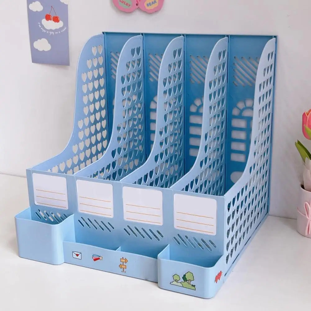 Practical  Great Compartmentalized File Storage Rack Sturdy File Box Ornamental   for School