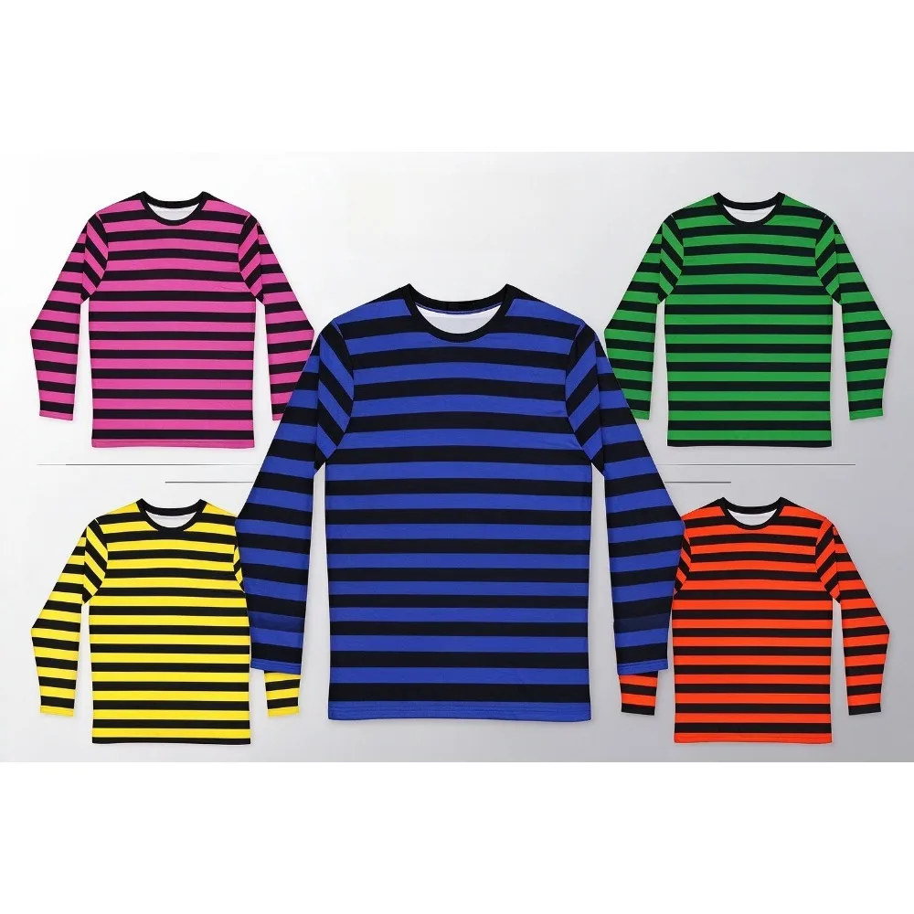 French Gothic Striped Long Sleeved Shirt Round Neck Casual Streetwear Versatile Daily Wear Spring Adult Long Sleeved T-shirt