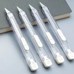 30 ° transparente faca utilitário 9mm lâmina retrátil cortador de papel facas diy artesanato escultura gravura papelaria arte ferramenta kit