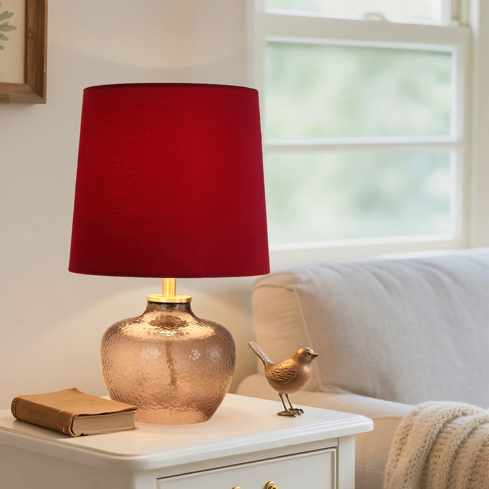 15 inch Desk Lamps Modern Minimalist LED European Glass Table Lamp Hotel Guest Room Living Room Study Bedroom Bedside Decorative Lighting Lamps