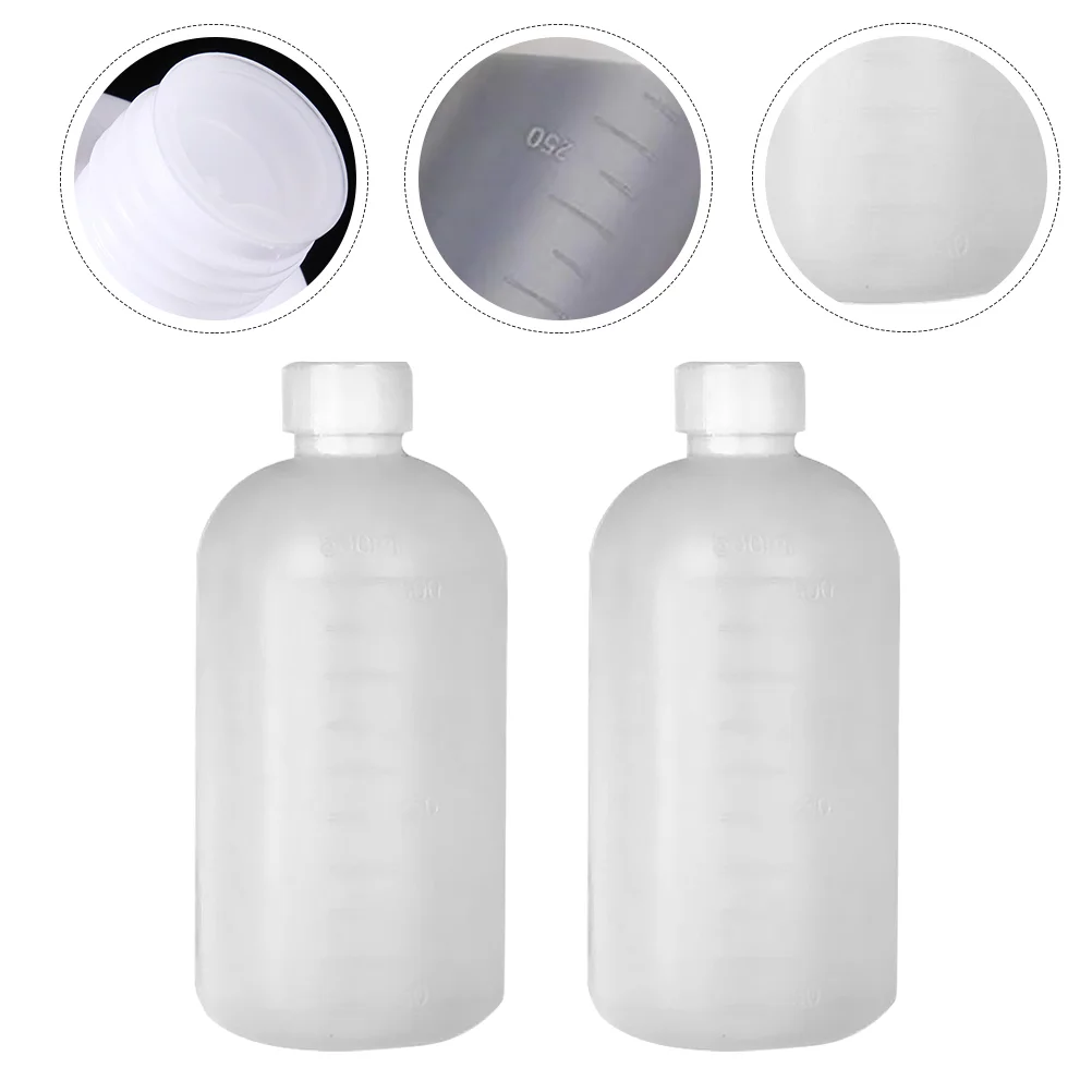 2 Pcs Reagent Bottle Pill Vial Narrow Mouth Plastic Liquid Sealing Container High Grade Hdpe Polyethylene 500ml Storage