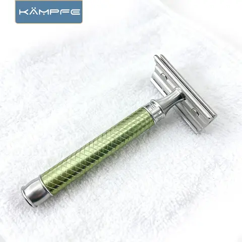 KAMPFE Women's Aluminum Closed Comb Shaving Razor CNC Machined with 5 Spare Blades - Men's Gift Idea