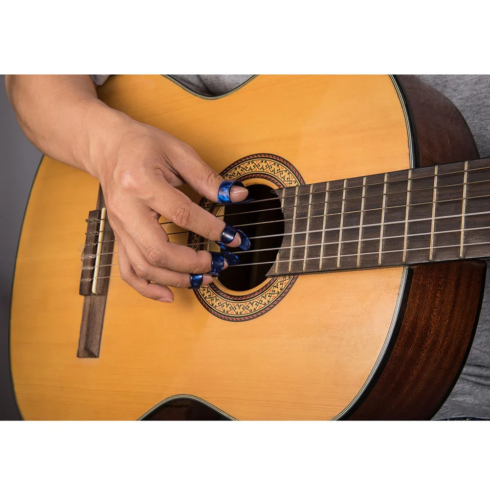 

21Pcs Guitar Fingerstall Set Metal Slides Glass Accents Middle Harmonics for Collections